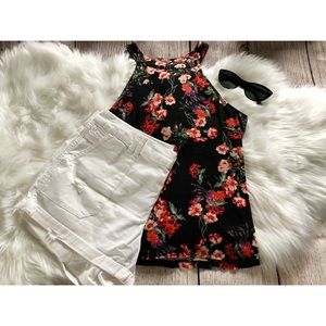 BONGO High Neck Black Floral Top